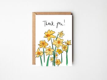 Merci Jonquilles - Carte de remerciement florale jaune 1