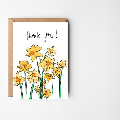 Merci Jonquilles - Carte de remerciement florale jaune