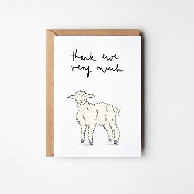 Merci beaucoup Ewe V - Carte de remerciement drôle de mouton