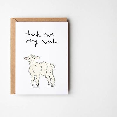 Merci beaucoup Ewe V - Carte de remerciement drôle de mouton