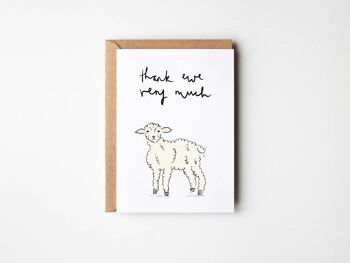 Merci beaucoup Ewe V - Carte de remerciement drôle de mouton 2