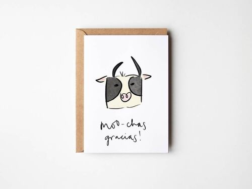 Moochas-Gracias - Funny Cow Thank You Card