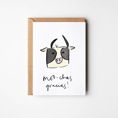 Moochas-Gracias - Funny Cow Thank You Card