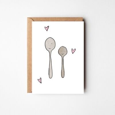 Cuchara Grande Cuchara Pequeña - Romance Divertido, San Valentín, Aniversario, Tarjeta de Amor