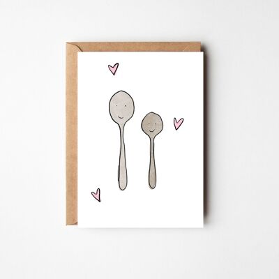 Cucchiaio grande Cucchiaino piccolo - Biglietto d'amore divertente, San Valentino, Anniversario, Amore