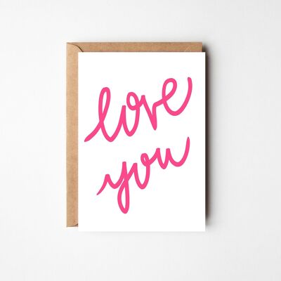 Ti amo: cartolina d'amore semplice, San Valentino, anniversario, amore