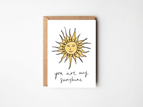 You Are My Sunshine - Joyful, colourful Birthday or Thank You Card