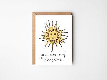 You Are My Sunshine - Carte d'anniversaire ou de remerciement joyeuse et colorée 1