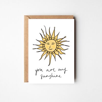 You Are My Sunshine - Carte d'anniversaire ou de remerciement joyeuse et colorée