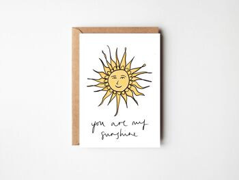 You Are My Sunshine - Carte d'anniversaire ou de remerciement joyeuse et colorée 2