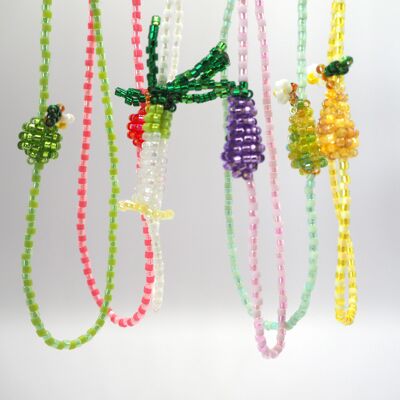 Spritzige Halskette, komplett handgefertigt aus Miyuki-Perlen