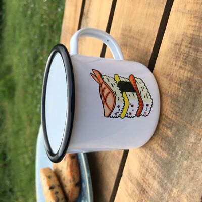 PRECOMMANDE - Tasse en métal - Mug en acier - Sushis