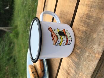 PRECOMMANDE - Tasse en métal - Mug en acier - Sushis 1