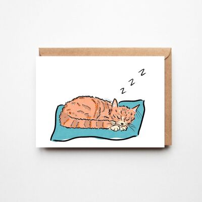 Cat Nap - Carte d'animaux pour un anniversaire, un remerciement ou juste parce que