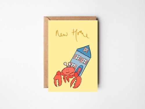Hermit Crab - Funny, colourful New Home Card
