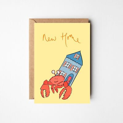 Hermit Crab - Funny, colourful New Home Card