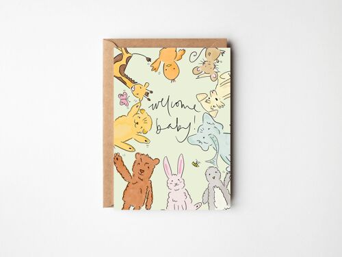 Welcome Baby - New Baby Animals Card
