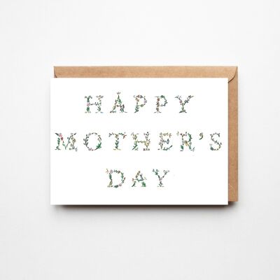 Tarjeta floral del día de la madre - Hermosa tarjeta simple