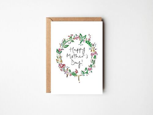 Floral Wreath Mother's Day Card