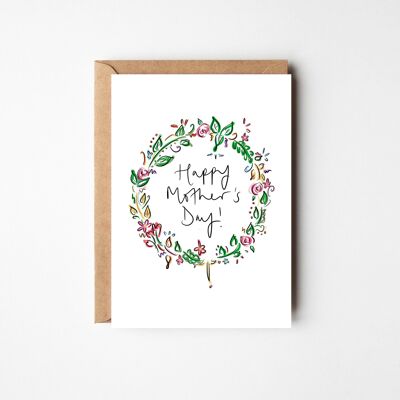 Floral Wreath Mother's Day Card