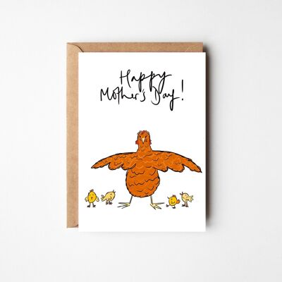 Mère Poule - Carte Animal drôle pour la Fête des Mères