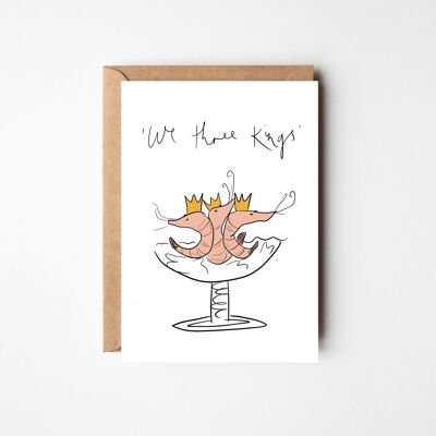 We Three King Prawns - Funny Animal Christmas Card