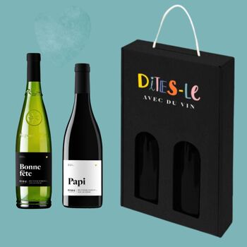 Coffret Bonne fête Papi Elégance - Picpoul de Pinet / Pic Saint Loup