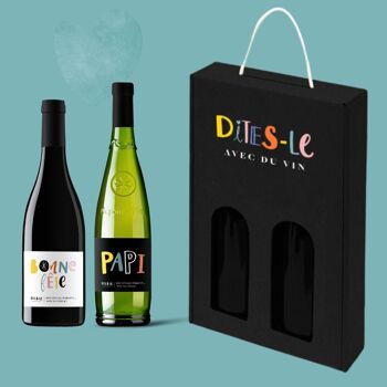 Coffret Bonne fête Papi Fantaisie - Picpoul de Pinet / Pic Saint Loup