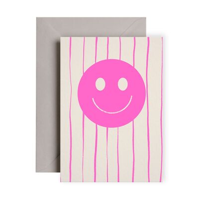 Happy Face with Striped Card