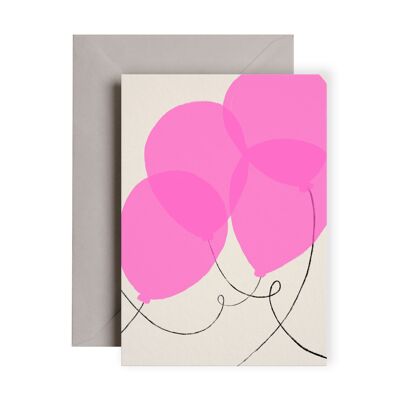 Neon Balloons Card
