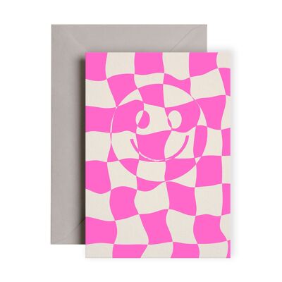 Happy Face Gingham Card
