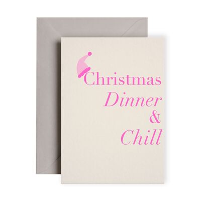 Weihnachtskarte zum Abendessen und Chillen