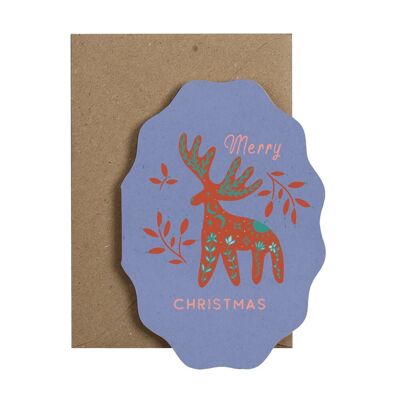 Carte de cerf joyeux Noël