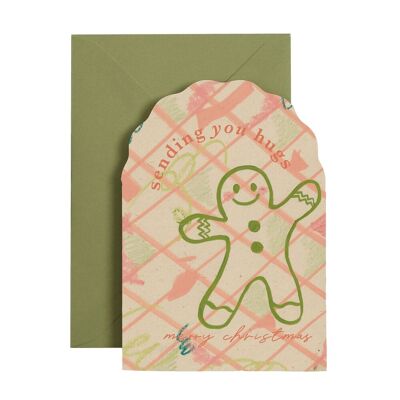 Lebkuchen-Umarmungen-Weihnachtskarte