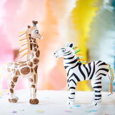 Pack Anniversaire Safari - x10 Coloriages gonflables ( zèbres, girafes, tigres & éléphants)