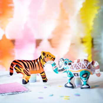 Pack Anniversaire Safari - x8 Coloriages gonflables ( zèbres, girafes, tigres & éléphants) 3