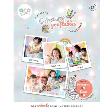 Pack Anniversaire - x8 Princesses Coloriages Gonflables 4