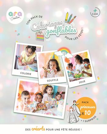 Pack Anniversaire - x8 Princesses Coloriages Gonflables 8