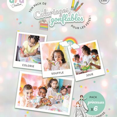 Pack Anniversaire - x6 Princesses Coloriages gonflables