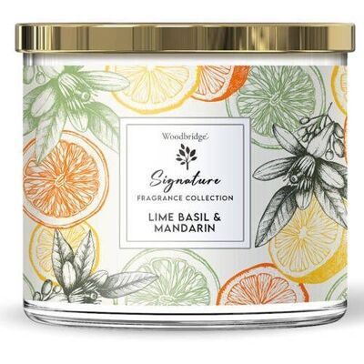 Bougie à 3 mèches Woodbridge Lime Basil Mandarin 565 grammes