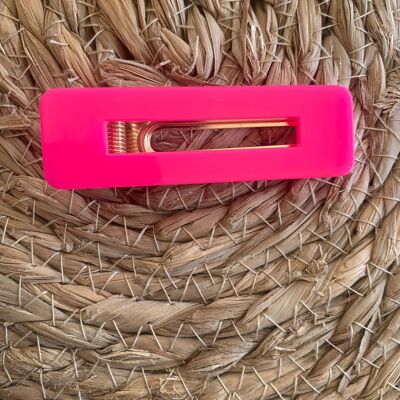 Neon pink resin hairpin barrette