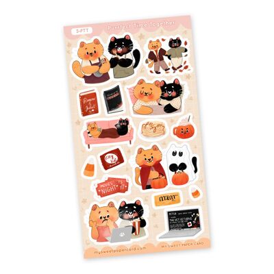 Purrfect Time Together - Halloween sticker sheet