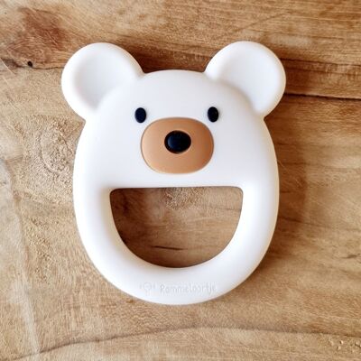 Silicone Teething Ring Bear Beige