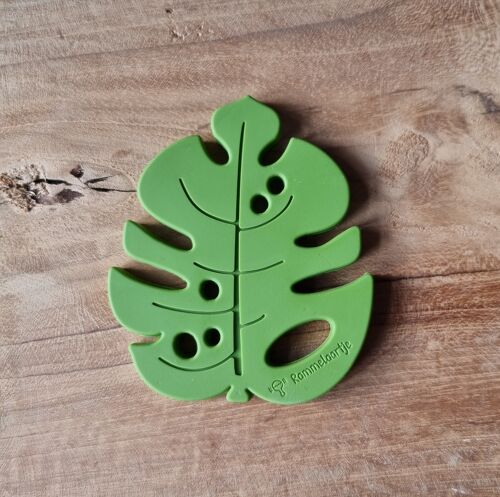 Monstera teething ring - Dark green