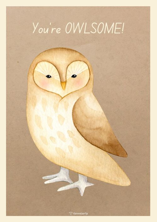 You're Owlsome! Poster voor kinderkamer A4