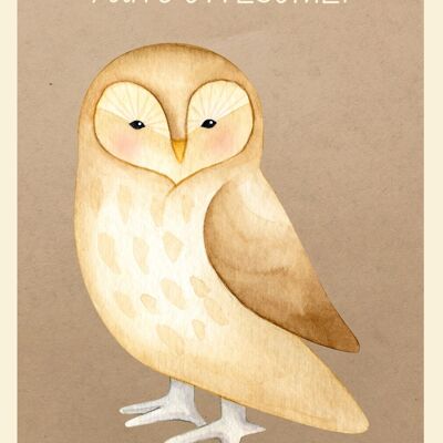 You're Owlsome! Poster for children's room A4