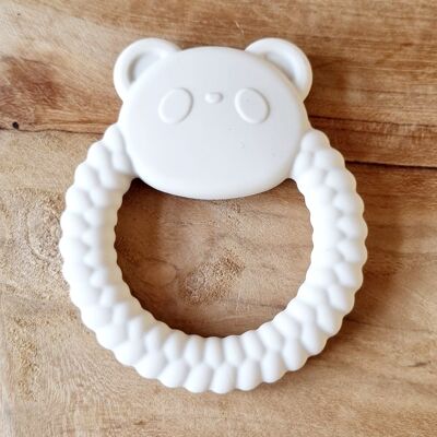 Silicone Teething Ring Panda Bear Beige