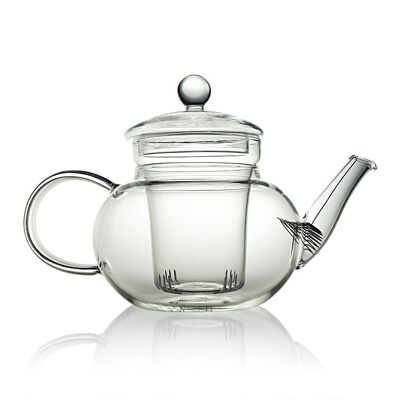 Klassische Teekanne aus klarem Glas, 600 ml