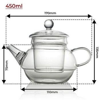 Théière en verre pour une personne avec tasse Una 4