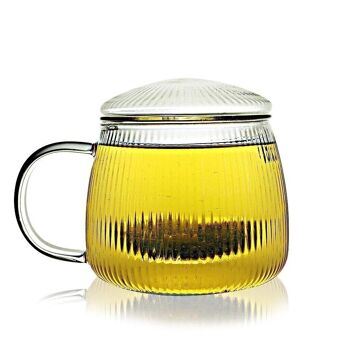 Tasse infuseur en verre nervuré 400 ml 3